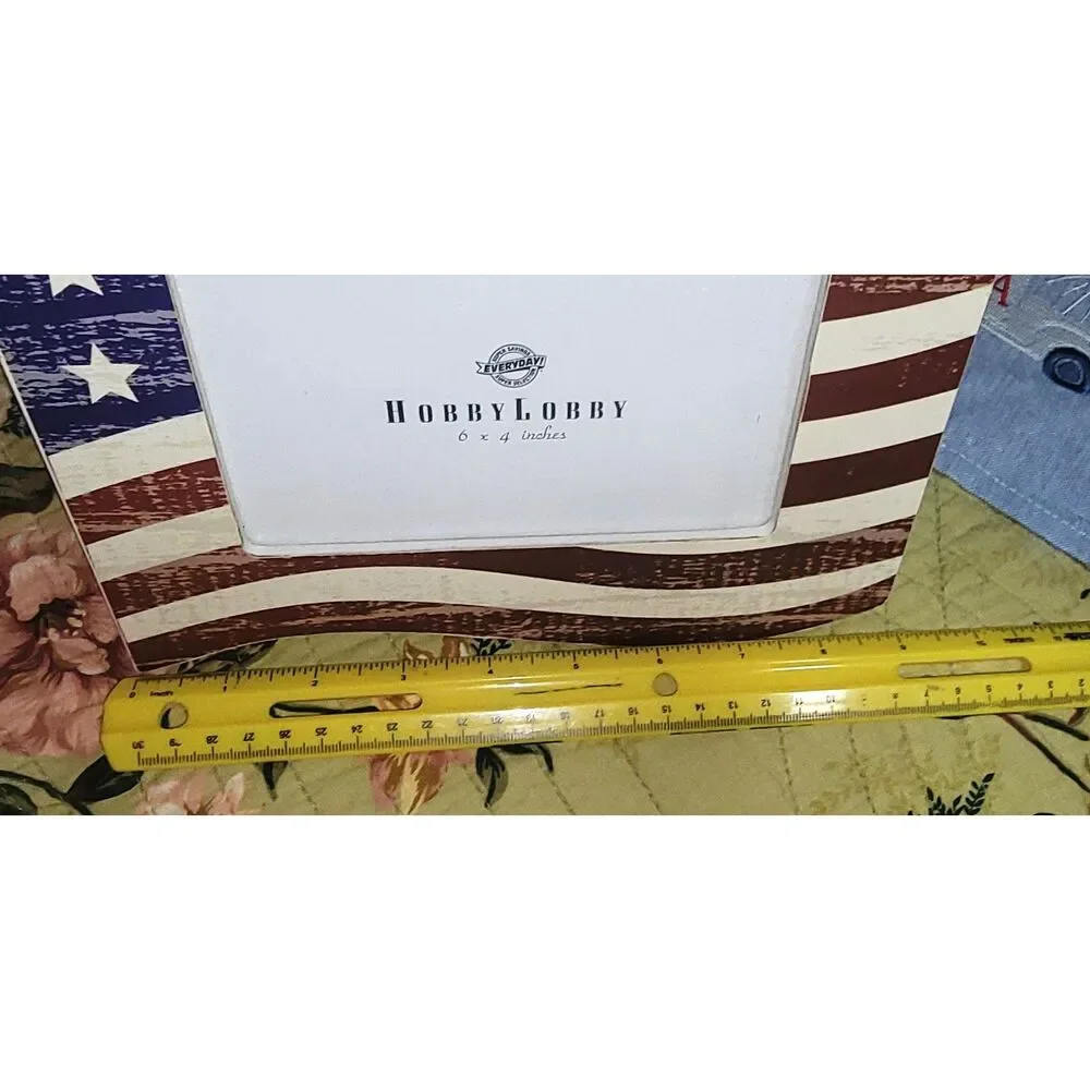 US Flag Patriotic picture frame July 4th decor American